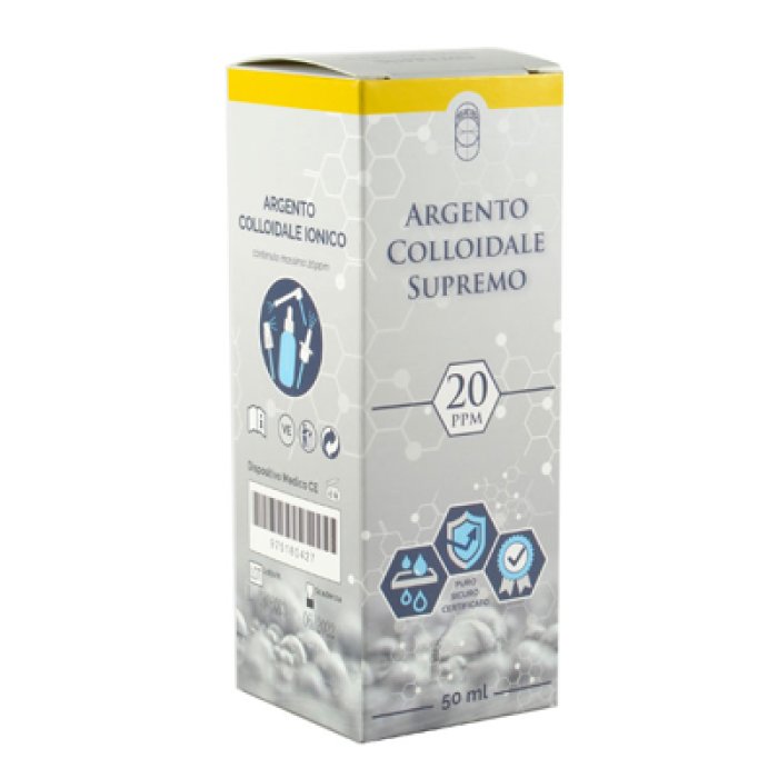Argento Colloidale Ionico Supremo 20 PPM Dispositivo Medico con Erogatori 50 ml Argento Colloidale Ionico Supremo 20 PPM Dispositivo Medico con Erogatori 50 ml