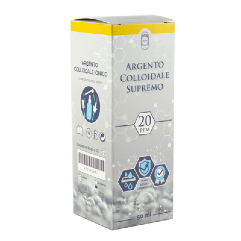 Argento Colloidale Ionico Supremo 20 PPM Dispositivo Medico con Erogatori 50 ml Argento Colloidale Ionico Supremo 20 PPM Dispositivo Medico con Erogatori 50 ml