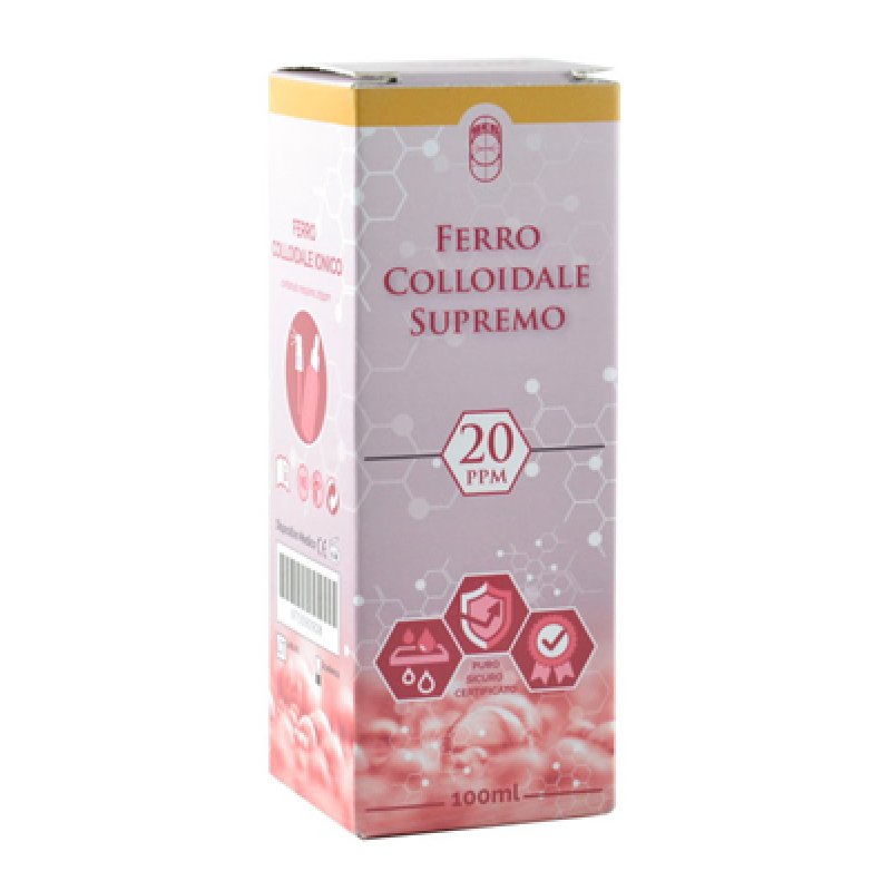 Integratore di ferro colloidale 20 ppm 100 ml &ndash; soluzione di ferro ad alta biodisponibilit&agrave;