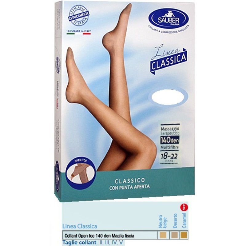 Sauber Collant 140 Den a Compressione Graduata Open Toe Taglia M/L per Donna – Benessere Gambe e Prevenzione Vene Varicose Sauber Collant 140 Den a Compressione Graduata Open Toe Taglia M/L per Donna – Benessere Gambe e Prevenzione Vene Varicose