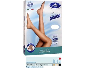 Sauber Collant 70 Denari Open Toe Maglia Microrete Neutro Beige 5 Linea Classica