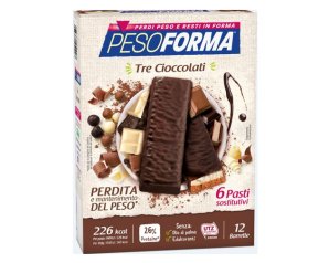 Nutrition & Sante' Italia Pesoforma Barrette 3 Cioccolati 372 G
