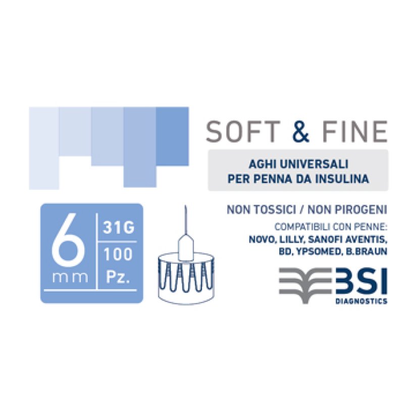SOFT&FINE Ago Ins.31g 6mm100pz SOFT&FINE Ago Ins.31g 6mm100pz