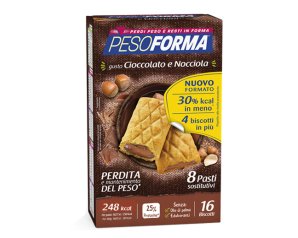 Nutrition & Sante' Italia Pesoforma Biscotto Cioccolato Nocciola 16 Pezzi 33 G