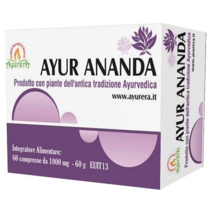 Ayur Ananda - Integratore Alimentare Ayurvedico per Memoria, Benessere Mentale e Funzionalit&agrave; Circolatoria 60 compresse