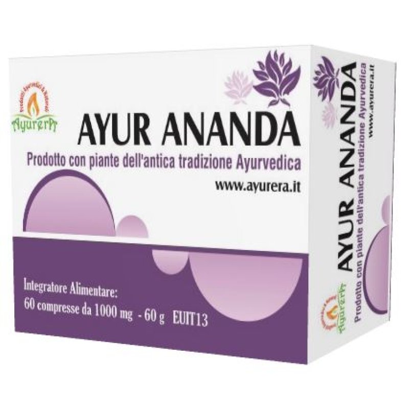 Ayur Ananda - Integratore Alimentare Ayurvedico per Memoria, Benessere Mentale e Funzionalit&agrave; Circolatoria 60 compresse