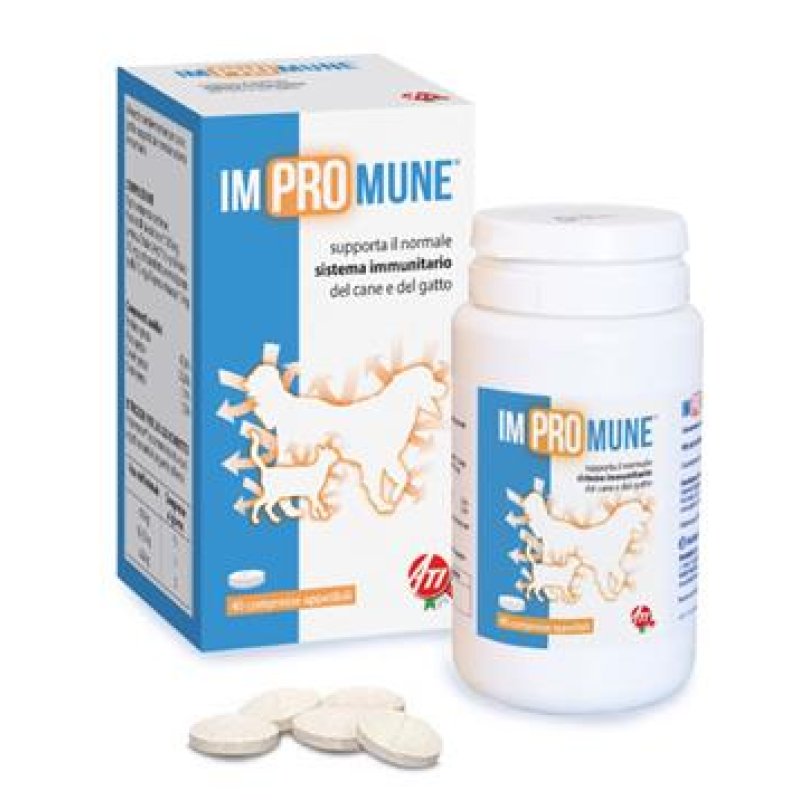 Impromune Flacone 40 Compresse appetibili Integratore per il sistema immunitario di cani e gatti Impromune Flacone 40 Compresse appetibili Integratore per il sistema immunitario di cani e gatti