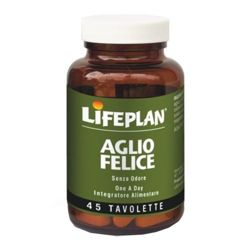Integratore alimentare Aglio Felice 45 tavolette all&rsquo;aglio inodore per colesterolo e benessere cardiovascolare