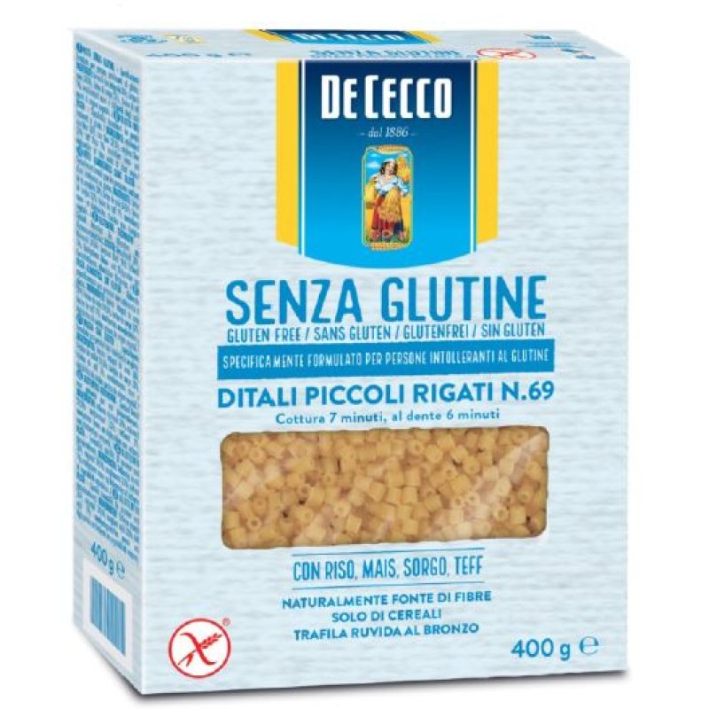De Cecco senza glutine ditali piccoli rigati n.69 400 grammi