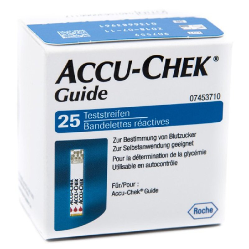 Accu-Chek Controllo Glicemia Guide 25 Strisce Rilevatrici Plasma Accu-Chek Controllo Glicemia Guide 25 Strisce Rilevatrici Plasma