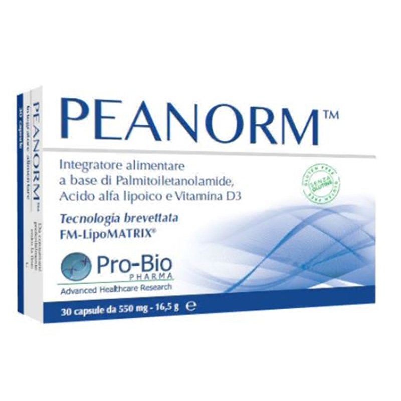 Peanorm Integratore 30 Capsule da 550 Milligrammi a Base di Palmitoiletanolamide per il Benessere del Sistema Nervoso e Articolare Peanorm Integratore 30 Capsule da 550 Milligrammi a Base di Palmitoiletanolamide per il Benessere del Sistema Nervoso e Articolare