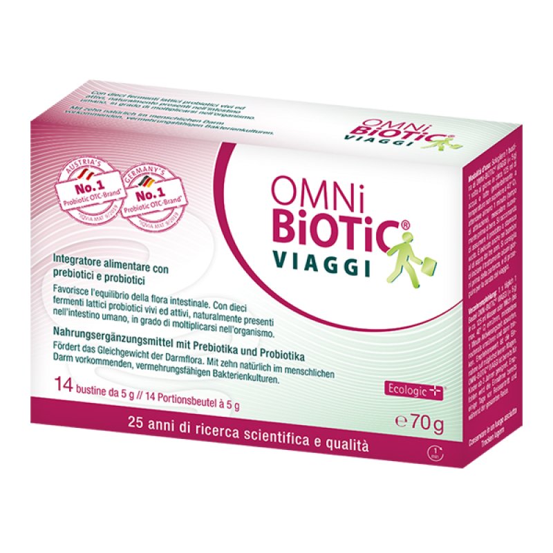 Omni Biotic Viaggi Integratore Probiotico per Intestino e Flora Batterica – 14 Bustine Omni Biotic Viaggi Integratore Probiotico per Intestino e Flora Batterica – 14 Bustine