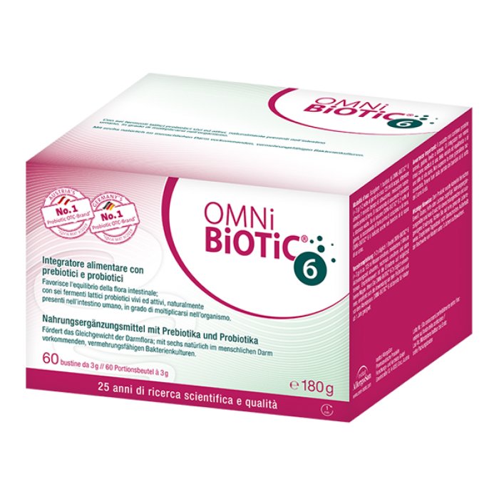 Omni Biotic 6 Probiotico Ad Alto Dosaggio 60 Bustine Per L&rsquo;Equilibrio Della Flora Intestinale