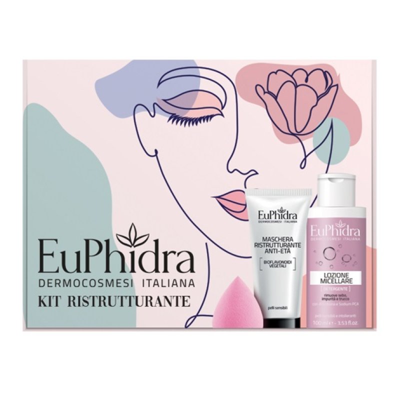 Euphidra Kit Ristrutturante 1 maschera + 1 mini lozione micel + drop make up Euphidra Kit Ristrutturante 1 maschera + 1 mini lozione micel + drop make up