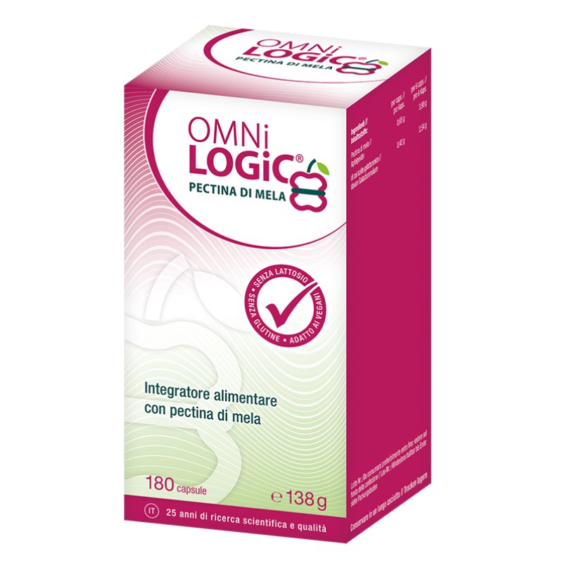 Omni Logic Pectina di Mela 180 Capsule Integratore di Fibre Solubili per Benessere Intestinale e Digestione
