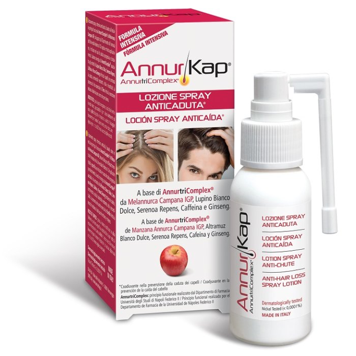 AnnurKap Spray anticaduta capelli 50 ml lozione intensiva fortificante AnnurKap Spray anticaduta capelli 50 ml lozione intensiva fortificante