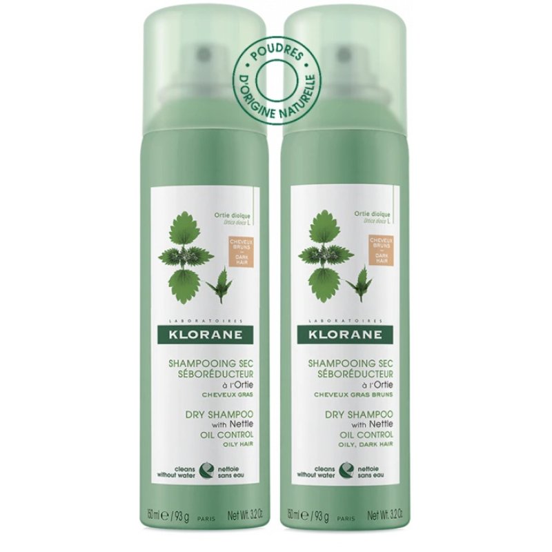 Klorane shampoo secco all’ortica seboregolatore capelli grassi castani e bruni bipack 2 x 150 ml Klorane shampoo secco all’ortica seboregolatore capelli grassi castani e bruni bipack 2 x 150 ml