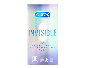 Reckitt Benckiser Benessere di Coppia Durex Invisible Extra Lubrificati Preservativi 6 Pezzi