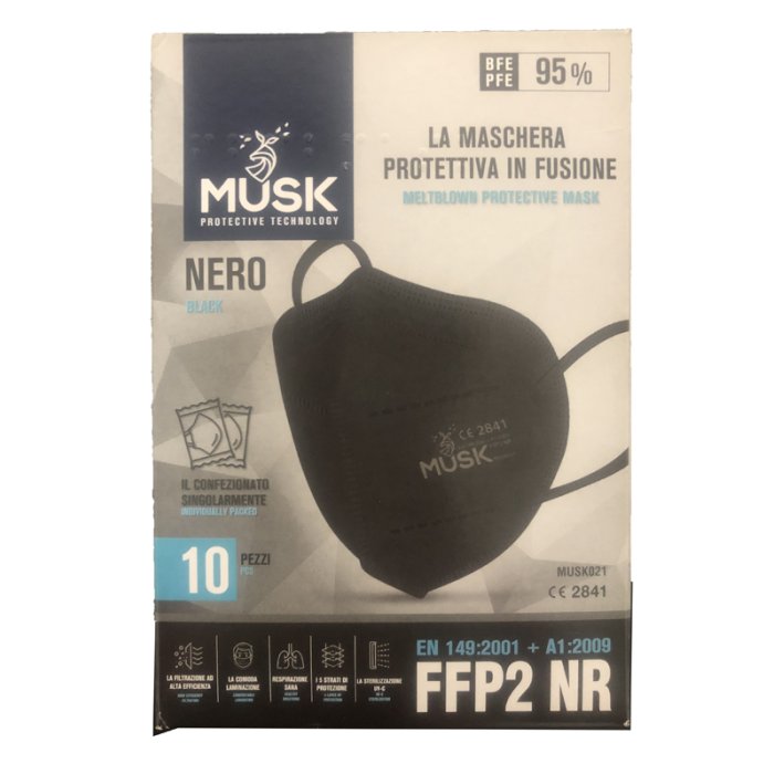 MUSK SEMIMASCHERA FFP2 NERO10P
