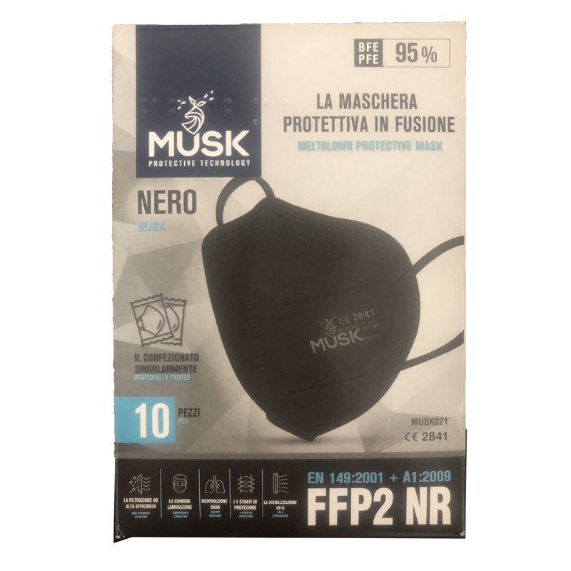 MUSK SEMIMASCHERA FFP2 NERO10P MUSK SEMIMASCHERA FFP2 NERO10P