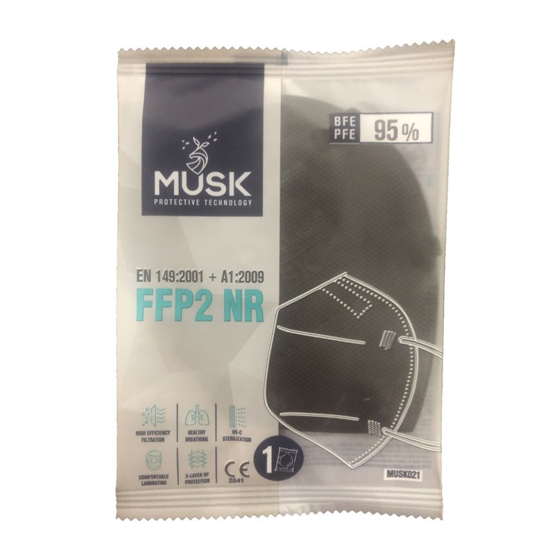 MUSK SEMIMASCHERA FFP2 NERO1PZ MUSK SEMIMASCHERA FFP2 NERO1PZ