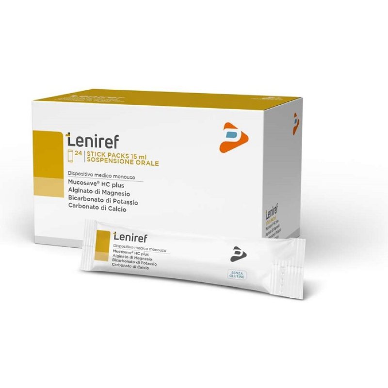 Leniref contro il reflusso gastro esofageo 24 Stick Pack x 15 ml