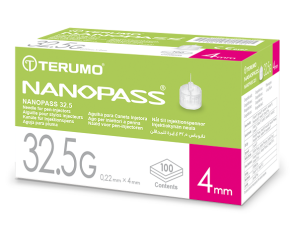 Ago Per Penna Da Insulina Nanopass 32,5 Gauge Lunghezza 4 Mm 100 Pezzi