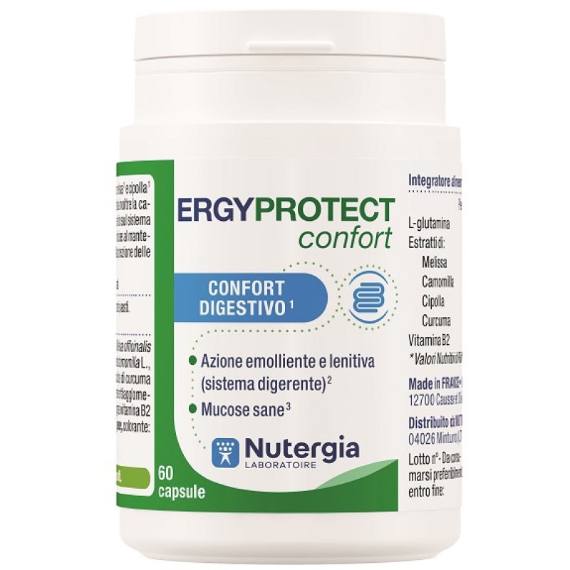 Nutergia Ergyprotect Confort Integratore Alimentare per Benessere Intestinale e Digestivo 60 Capsule Nutergia Ergyprotect Confort Integratore Alimentare per Benessere Intestinale e Digestivo 60 Capsule
