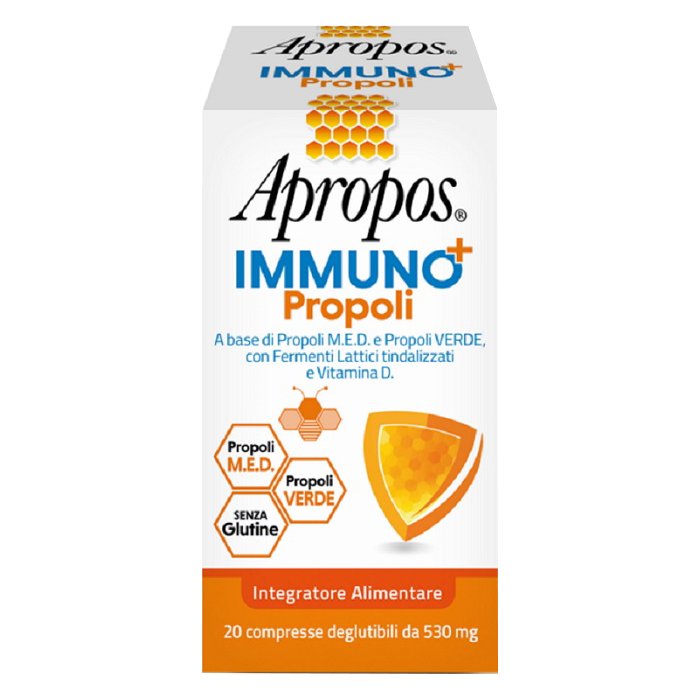 Apropos Immuno+ Propoli Integratore per il benessere immunitario 20 Compresse Apropos Immuno+ Propoli Integratore per il benessere immunitario 20 Compresse