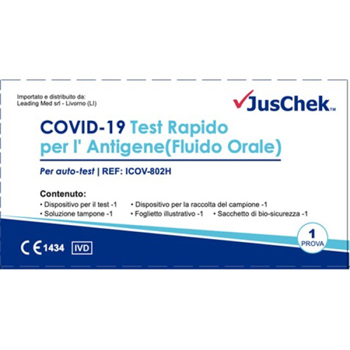 JusChek COVID-19 Ag Selftest test antigenico rapido monouso per autodiagnosi SARS-CoV-2