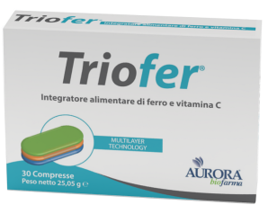 Aurora Biofarma Triofer Integratore di Ferro e Vitamina C 30 Compresse