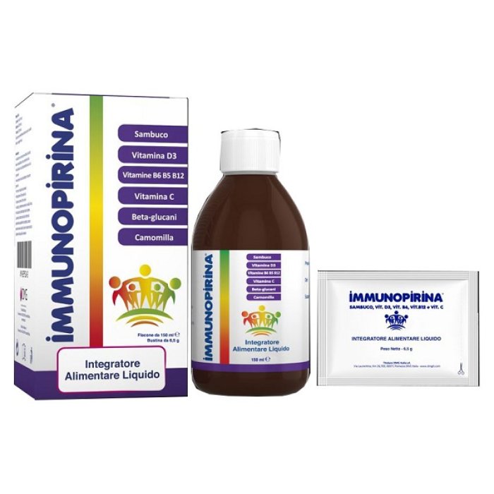IMMUNOPIRINA Sciroppo 150 ml + Buste 6,5 g Integratore per le Difese Immunitarie per Adulti e Bambini IMMUNOPIRINA Sciroppo 150 ml + Buste 6,5 g Integratore per le Difese Immunitarie per Adulti e Bambini