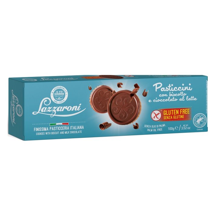 Lazzaroni pasticcini con biscotto e cioccolato al latte senza glutine 100 g Lazzaroni pasticcini con biscotto e cioccolato al latte senza glutine 100 g