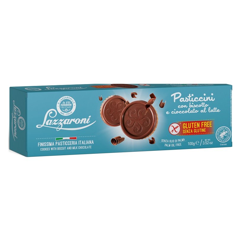 Lazzaroni pasticcini con biscotto e cioccolato al latte senza glutine 100 g