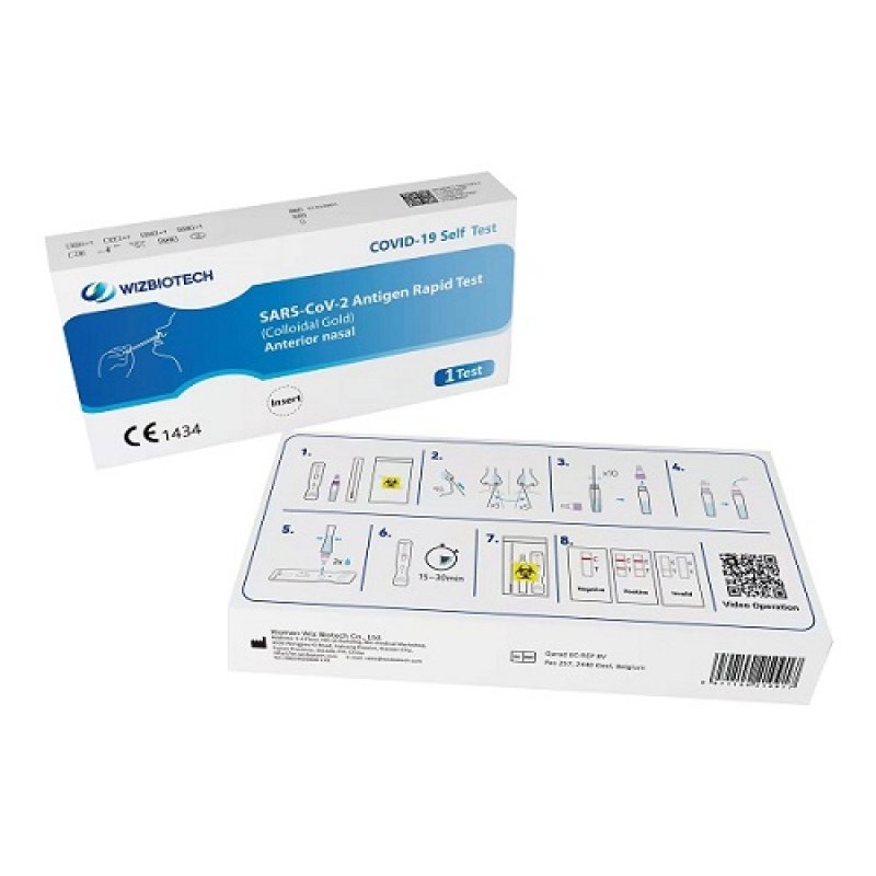Test rapido Covid tampone antigenico SARS-CoV-2 per uso nasale - kit 1 test