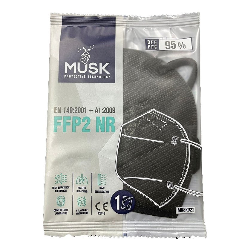 Musk Mascherina Ffp2 Musk021 Black 1 Pezzo