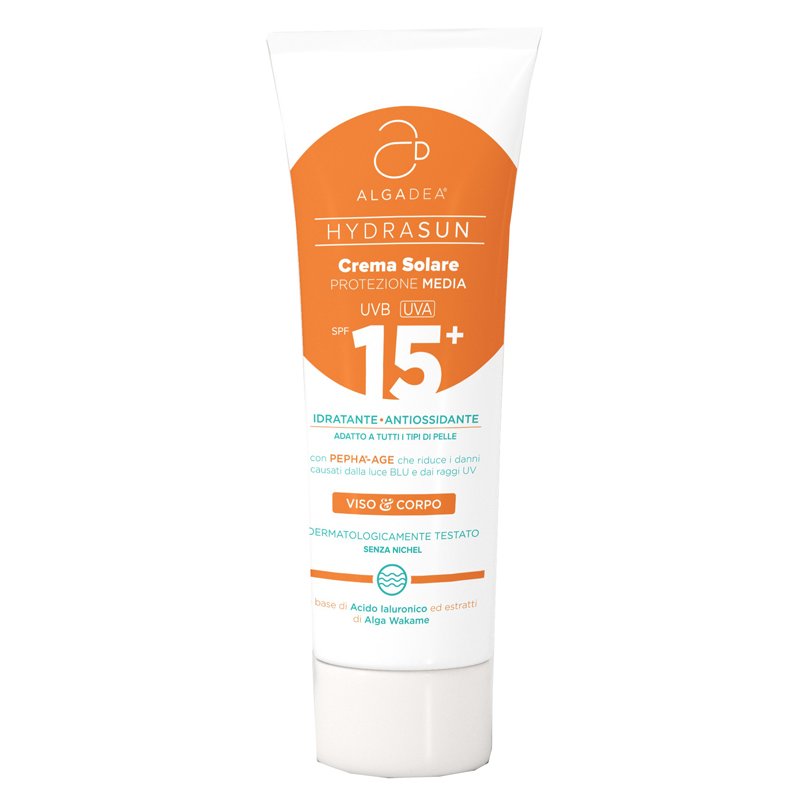 Algadea Hydrasun Crema Solare Viso e Corpo Protezione 15 Idratante per Pelli Sensibili Algadea Hydrasun Crema Solare Viso e Corpo Protezione 15 Idratante per Pelli Sensibili