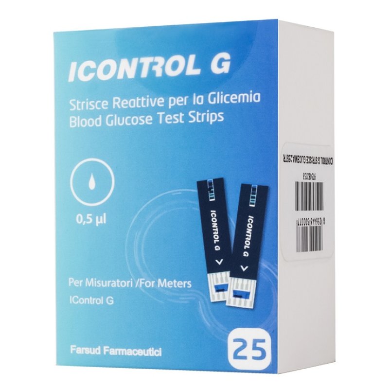 Icontrol G strisce reattive per la misurazione della glicemia 25 pezzi
