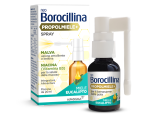 Neoborocillina Propolmiele+ spray al miele ed eucaliptolo per il benessere della gola - Alfasigma Spa