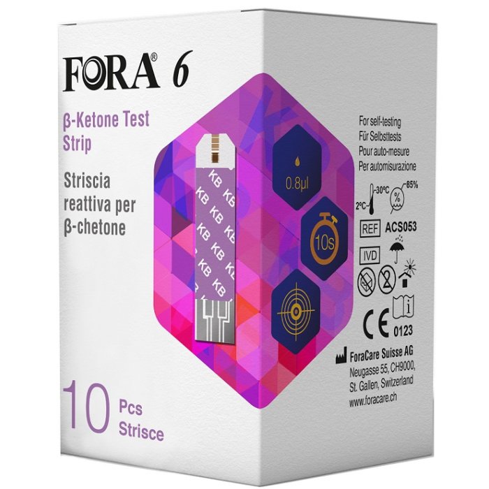 Strisce Misurazione Chetonemia Fora 6 ACS053 10 Pezzi