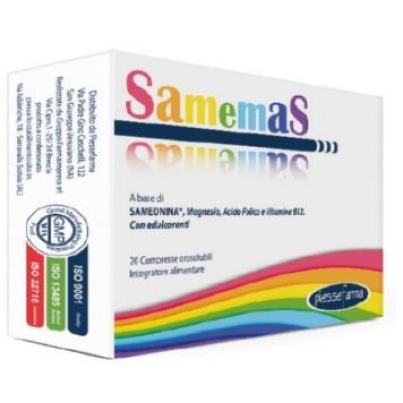 Samemas 20 cpr Integratore a Base di S-Adenosilmetionina per Umore e Fegato 20 Compresse Samemas 20 cpr Integratore a Base di S-Adenosilmetionina per Umore e Fegato 20 Compresse