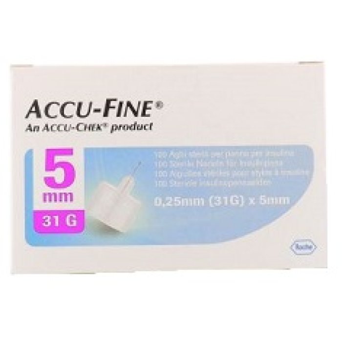 Roche Accu Chek Accu Fine Ago Per Penna Da Insulina 5 mm 31 G 100 Pezzi Roche Accu Chek Accu Fine Ago Per Penna Da Insulina 5 mm 31 G 100 Pezzi