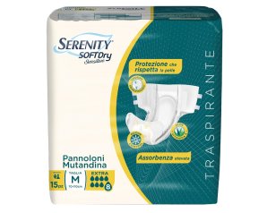 Serenity Mutandine Assorbenti Sensitive Extra Taglia M per Incontinenza, Confezione da 15 Pezzi