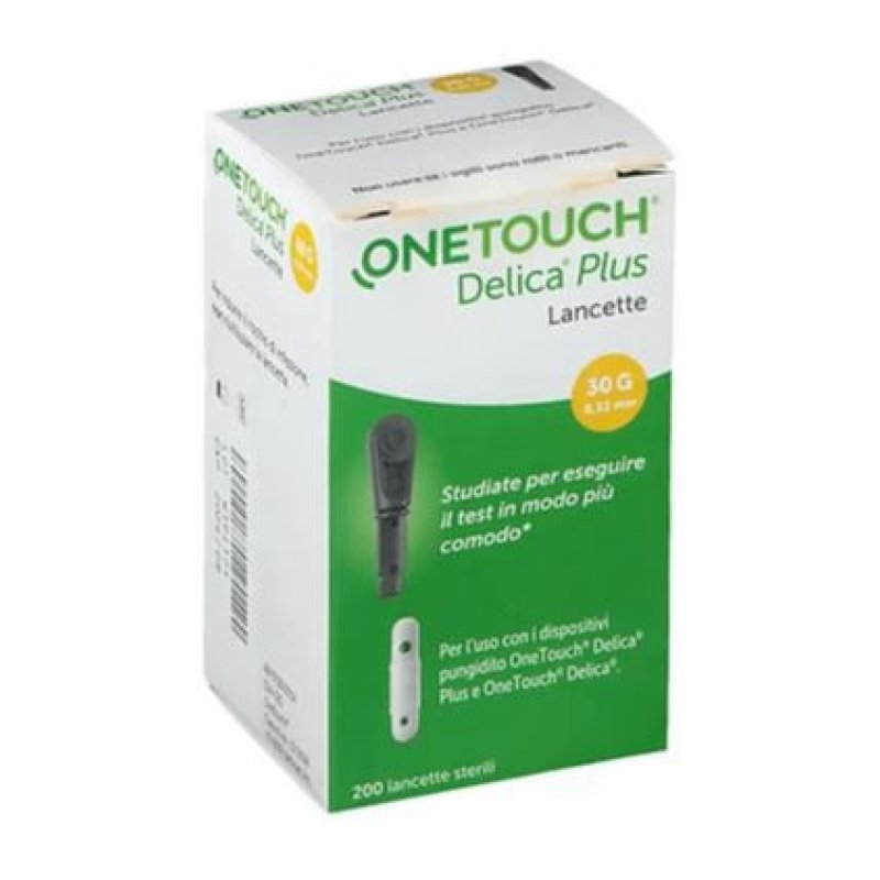 OneTouch Delica Plus Lancette Pungidito 30G 200 Lancette Sterili OneTouch Delica Plus Lancette Pungidito 30G 200 Lancette Sterili