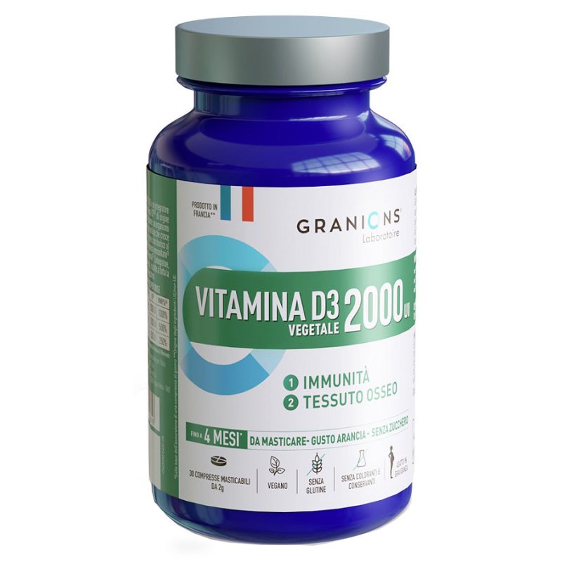 Granions Vitamina D3 Vegetale 30 Compresse Integratore Alimentare Vegano per Sistema Immunitario e Salute di Ossa e Denti Granions Vitamina D3 Vegetale 30 Compresse Integratore Alimentare Vegano per Sistema Immunitario e Salute di Ossa e Denti