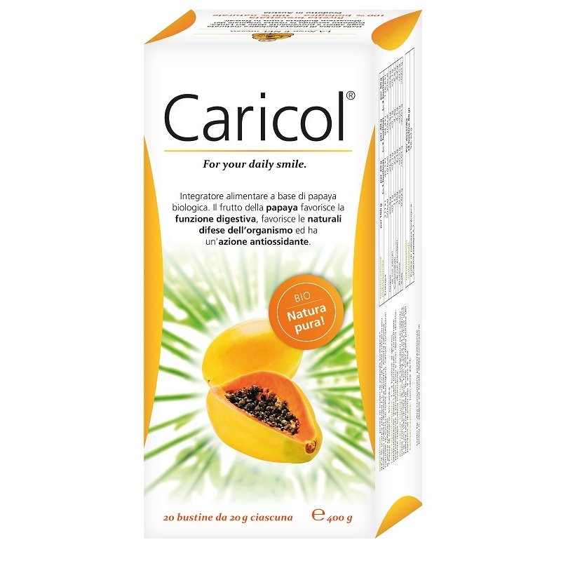 Caricol 20 Bustine Bio Integratore Naturale a Base di Papaya per Benessere Intestinale