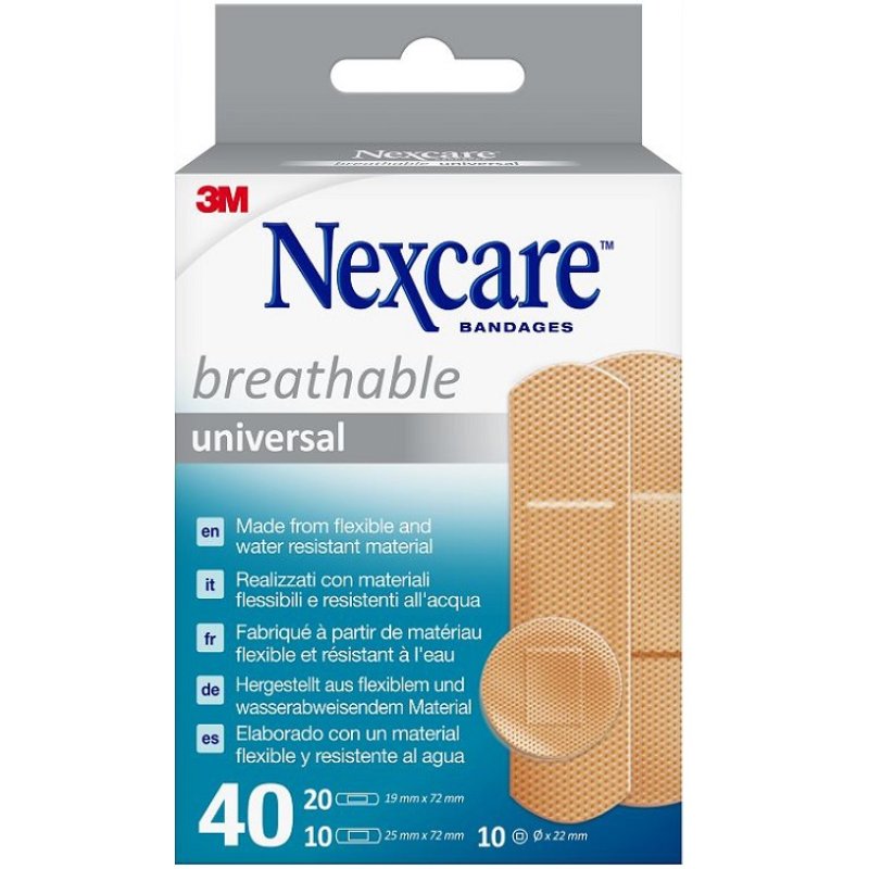 Nexcare Cerotti Assortiti 40 Pezzi | Cerotti Adesivi Resistenti e Traspiranti per Ferite e Piccole Lesioni