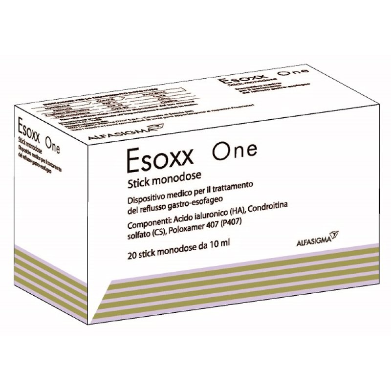 Esoxx One 20 bustine stick 10 ml - dispositivo medico per reflusso gastroesofageo e bruciore di stomaco