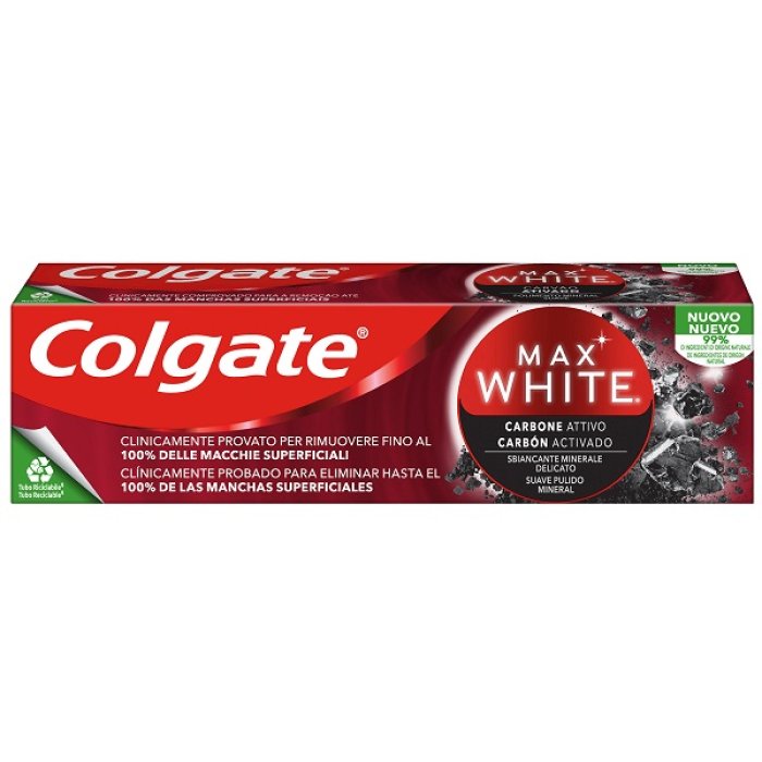 Colgate Dentifricio Sbiancante Max White Carbone Attivo 75ml Colgate Dentifricio Sbiancante Max White Carbone Attivo 75ml