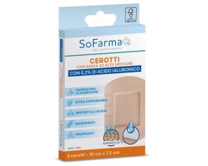 SF+ cerotto cicatrizzante 10x7,5 cm 5 pezzi - cerotti sterili per ferite e cicatrici